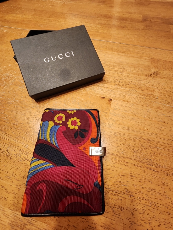 Gucci Handbags - rare vintage Gucci canvas bifold accessory, Agenda Address Book With Pen